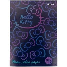 Папір кольоровий Kite Hello Kitty неоновий А4 10 аркушів 5 кольорів (HK21-252)