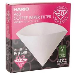 Паперові фільтри Hario V60 02 для пуровера, 40 шт, білі (VCF-02-40W)