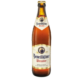 Пиво Benediktiner Weissbier, пшеничное, светлое, нефильтрованное, 5,4%, 0,5 л