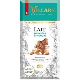 Молочный шоколад Villars Collection Duo Gourmand Lait Amandes & Nougat с миндалем и нугой 180 г
