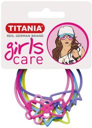 Набір різнокольорових резинок для волосся Titania з прикрасами, 6 шт., 4 см (7829 GIRL)