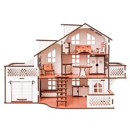 Кукольный дом GoodPlay, с гаражом, розовый (B010)