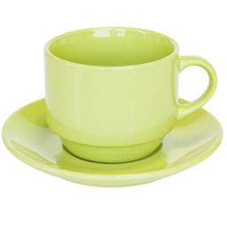 Чашка з блюдцем Оселя, 250 мл, зелений (24-267-002/1)