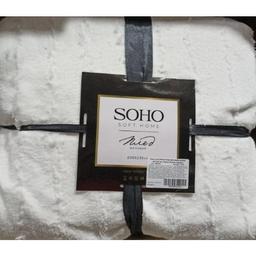 Плед Soho Pattern, флисовый, белый, 230х200 см (1015К)