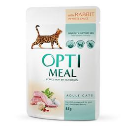 Влажный корм для кошек Optimeal кролик в белом соусе, 85 г (B2710702)