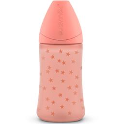 Пляшечка для годування Suavinex Basics, 3-позиційна соска, 270 мл, рожевий, 2 шт. (307608/2)