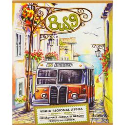 Вино Bus.9 Vinho Regional Lisboa Fernao Pires-Moscatel Graudo, біле, сухе, 3 л