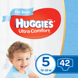 Подгузники для мальчиков Huggies Ultra Comfort 5 (12-22 кг), 42 шт.
