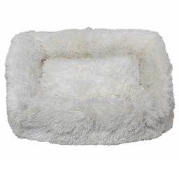 Лежак плюшевый для животных Milord Ponchik, прямоугольный, размер M, белый (VR01//0346)