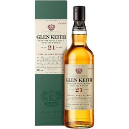 Віскі Glen Keith 21 yo Speyside Single Malt Scotch Whisky 43% 0.7 л, в подарунковій упаковці