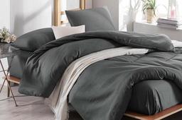 Комплект постельного белья Eponj Home Paint D.Boya Fume, ранфорс, евростандарт, темно-серый, 4 предмета (svt-2000022293464)