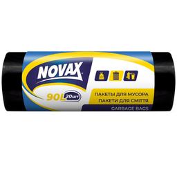 Пакети для сміття Novax, 90 л, 20 шт., чорні