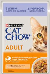 Влажный корм для кошек Cat Chow Adult, нежные кусочки в желе, с ягненком и зеленой фасолью, 85 г