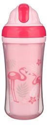 Бутылка для воды и напитков Canpol babies Фламинго, с силиконовой трубочкой и двойными стенками, 260 мл, розовый (74/050)