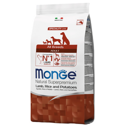 Сухой корм Monge Dog All breeds Adult, для взрослых собак всех пород, ягненок с рисом, 2,5 кг