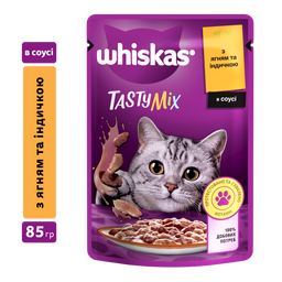 Вологий корм для котів Whiskas TastyMix, ягня та індичка, 85 г