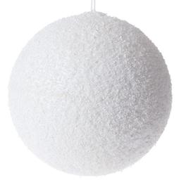 Рождественский шар с глиттером Lefard, белый, 20 см (681-008)