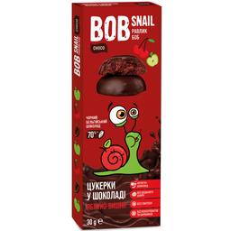 Яблучно-вишневі цукерки Bob Snail у чорному шоколаді 30 г