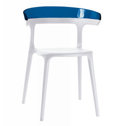 Крісло Papatya Luna біле сидіння, верх прозоро-синій (279963)