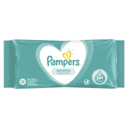 Дитячі вологі серветки Pampers Sensitive, 12 шт.