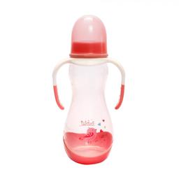 Бутылочка для кормления Lindo, изогнутая с ручками, 250 мл, розовый (Pk 060 роз)