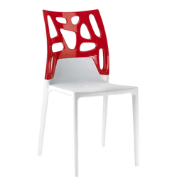 Стілець Papatya Ego-Rock, біле сидіння, верх червоний (388900)