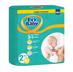 Підгузки Evy Baby 2 (3-6 кг), 80 шт.