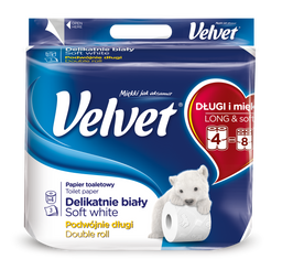 Туалетная бумага Velvet Деликатная, трехслойная, 4 рулона (4100622)