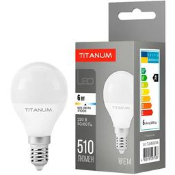 LED лампа Titanum G45 6W E14 4100K (TLG4506144)