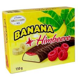 Конфеты Hauswirth Banane Plus Himbeere, суфле в шоколаде, 150 г