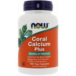 Кораловий кальцій плюс Now Foods Coral Calcium Plus 100 вегетаріанських капсул