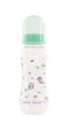 Пляшечка для годування Baby Team, з талією та силіконовою соскою, 250 мл, мятний (1121_мятный)