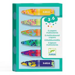 Набор Djeco разноцветных восковых карандашей, 6 цветов (DJ09006)