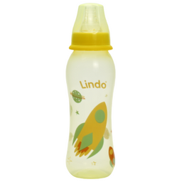 Пляшечка для годування Lindo, вигнута, 250 мл, жовтий (Li 134 жовт)