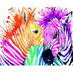 Картина по номерам ZiBi Art Line Радужные зебры 40х50 см (ZB.64256)
