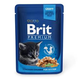 Вологий корм для кошенят Brit Premium Cat pouch, з куркою, 100 г
