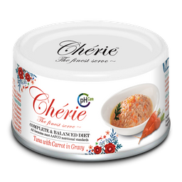 Влажный корм для кошек Cherie Urinary Care Tuna&Carrot, с кусочками тунца и моркови в соусе, для поддержания мочевыводящих путей у кошек, 80 г (CHT17503)