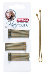 Невидимки для волос Titania, 5см, золотистые, 30 шт. (8061/А)