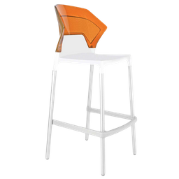 Барный стул Papatya Ego-S, белый с оранжевым (430982)