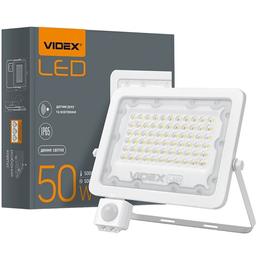 Прожектор Videx LED F2e 50W 5000K з датчиком руху та освітленості (VL-F2e505W-S)