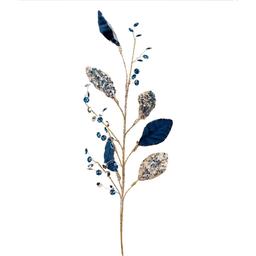 Веточка декоративная Yes! Fun Листья с кристаллами 78 см синяя (974731)