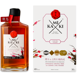 Віскі Kamiki Japanese Sakura Tree & Cedar Cask Finish Blended Malt Whiskey, 48%, 0,5 л (827265)