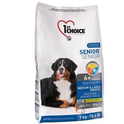 Сухой корм для пожилых собак средних и больших пород 1st Choice Senior Medium & Large Сhicken, с курицей, 7 кг