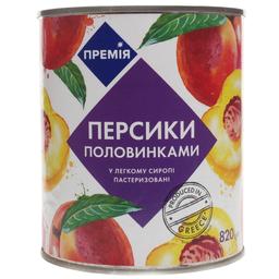 Персики Премія половинками в легком сиропе, 820 г (300204)