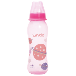 Бутылочка для кормления Lindo, изогнутая, 250 мл, розовый (Li 134 рож)