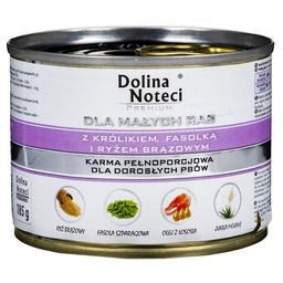 Влажный корм для собак Dolina Noteci Premium с кроликом, фасолью и коричневым рисом, 185 г
