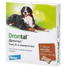 Пігулка Bayer Drontal Plus від глистів для собак зі смаком м'яса 6 шт.