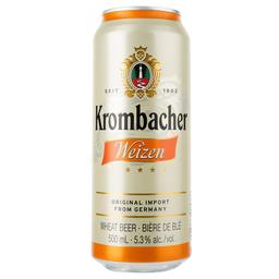 Пиво Krombacher Weizen світле, 5.3%, з/б, 0.5 л