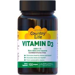 Витамин D3 1000 МЕ Country Life 100 мягких капсул