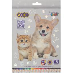 Олівці кольорові ZiBi Smart Line Собаки та коти 18 шт. (ZB.2428)